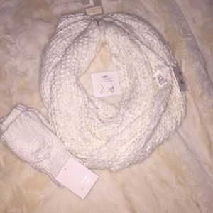 Lauren Conrad scarf, gloves, earrings